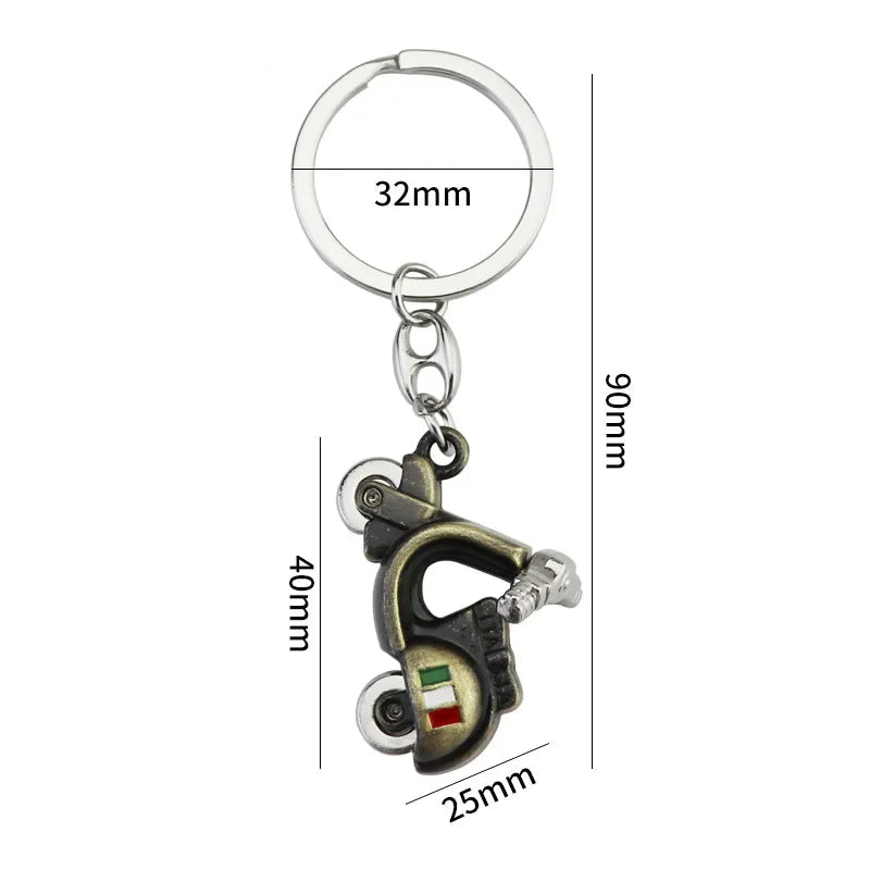 Vintage Motorcycle Riding Keychain
