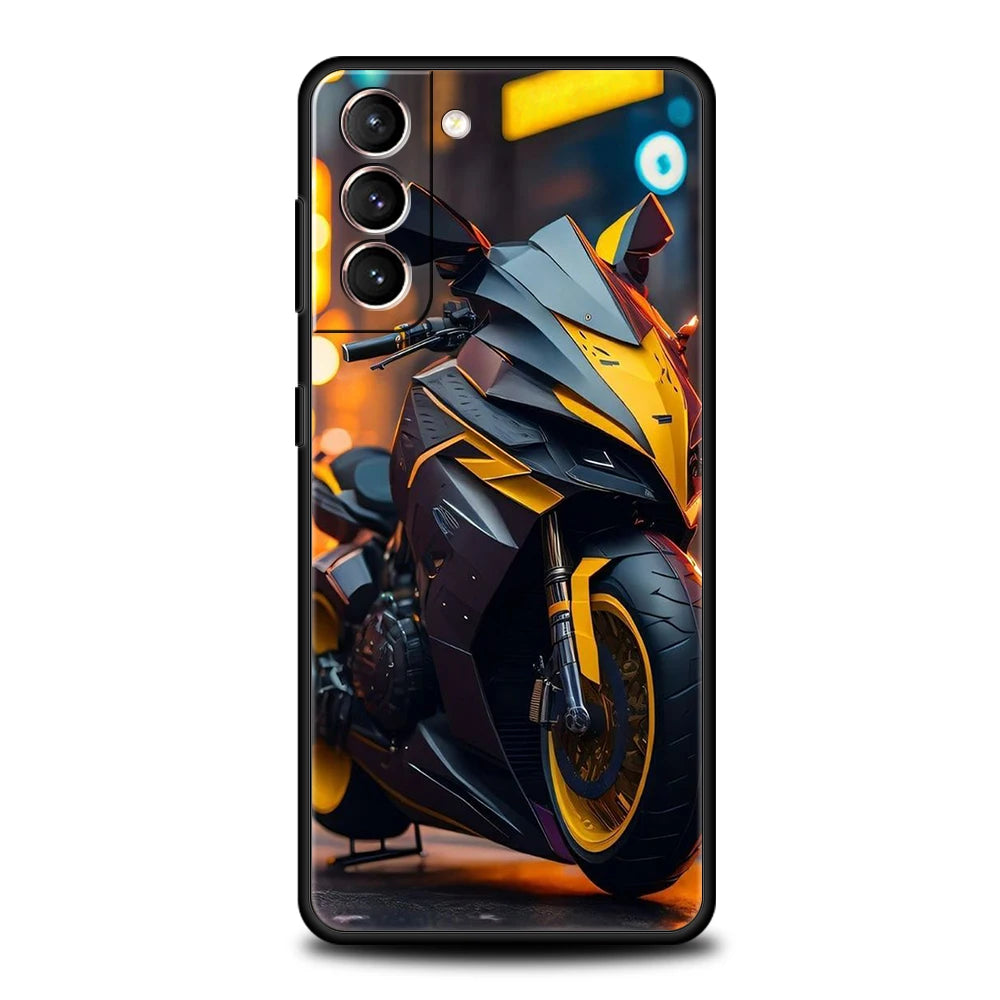 Case graphique de moto pour Samsung