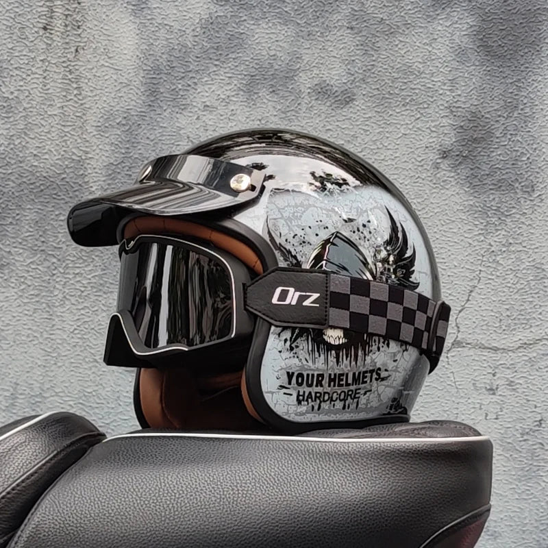 Retro Fire Motorcycle Helmet