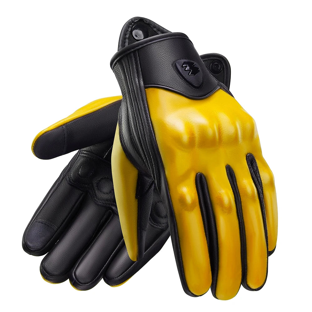 Retro Leather Motorcycle Gloves