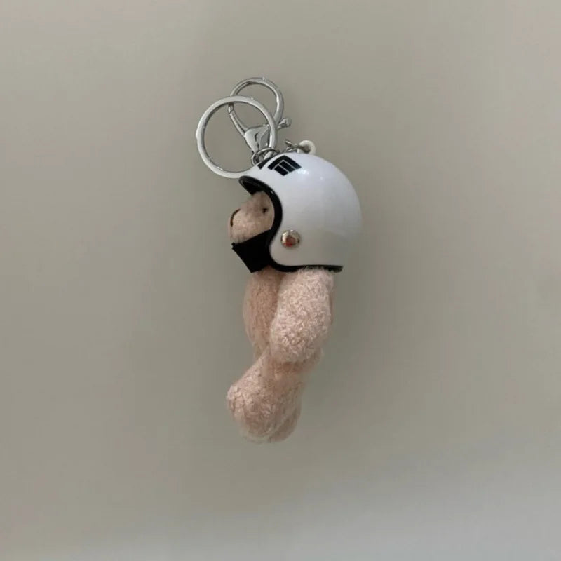 Cute Helmet Bear Keychain