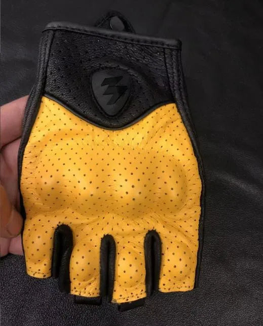 Perforated Leather Motorcycle Gloves