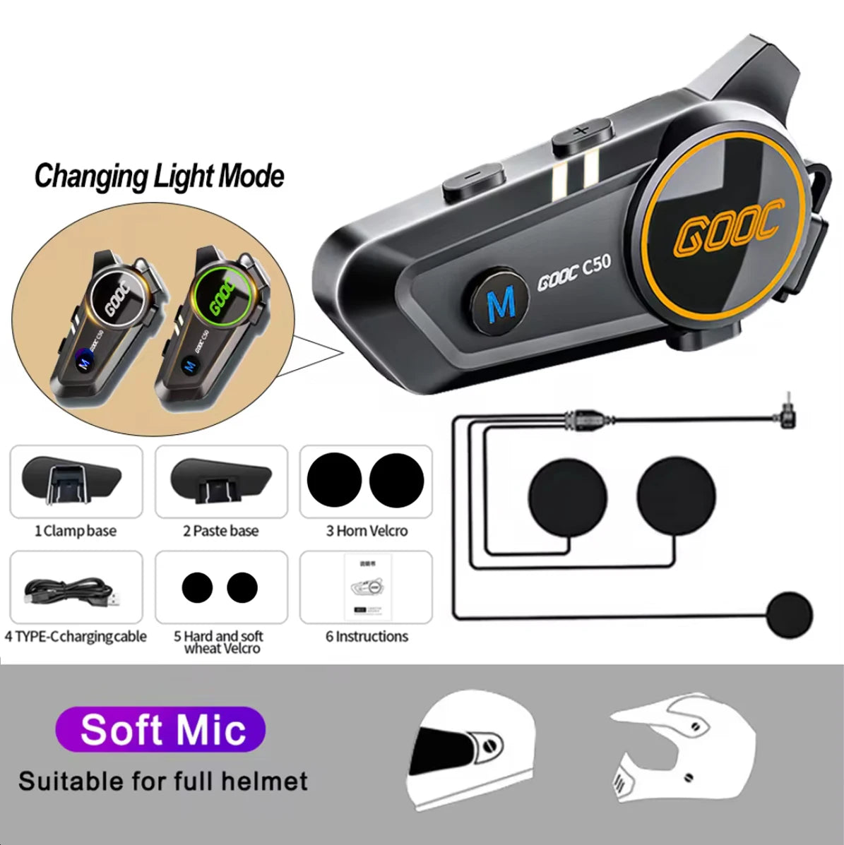 Bluetooth Motorcycle Helmet Headset