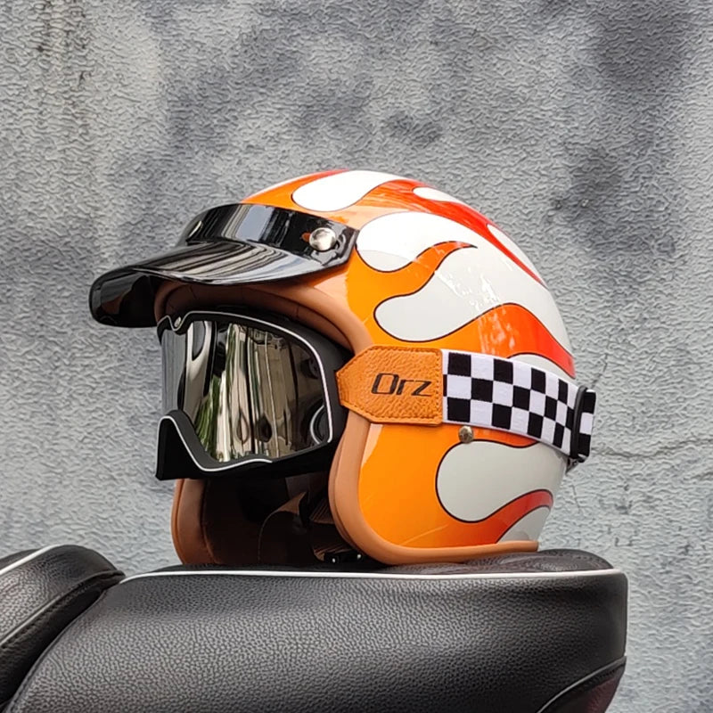 Retro Fire Motorcycle Helmet