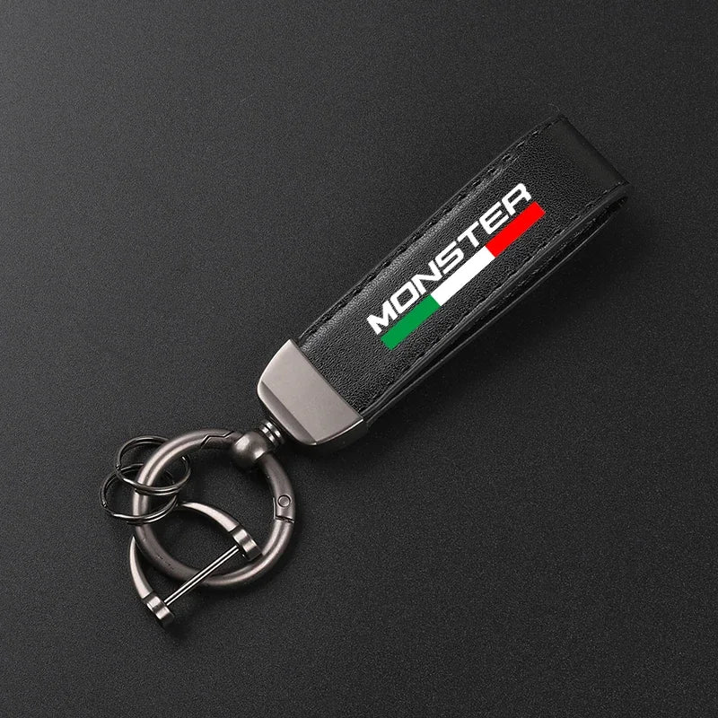 Suede Leather Monster Keychain
