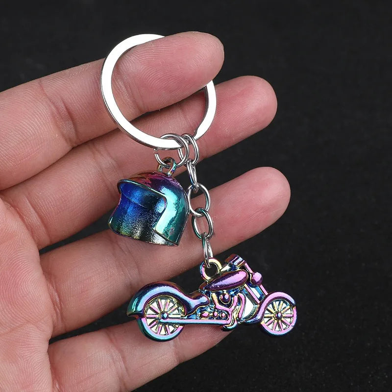 Retro Motorcycle Keychain for Men