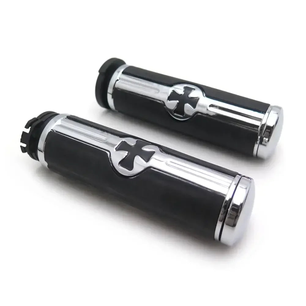 Motorcycle Chrome Cross Handlebar Grips
