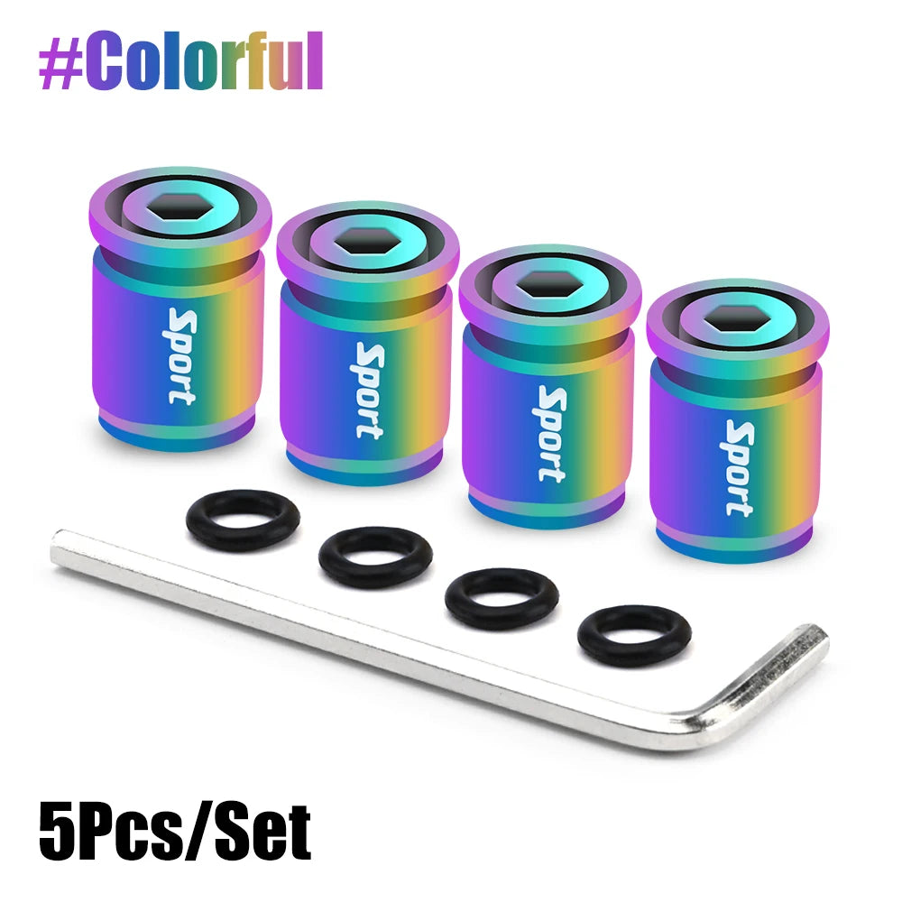 4 Pcs Sport Metallic Valve Caps