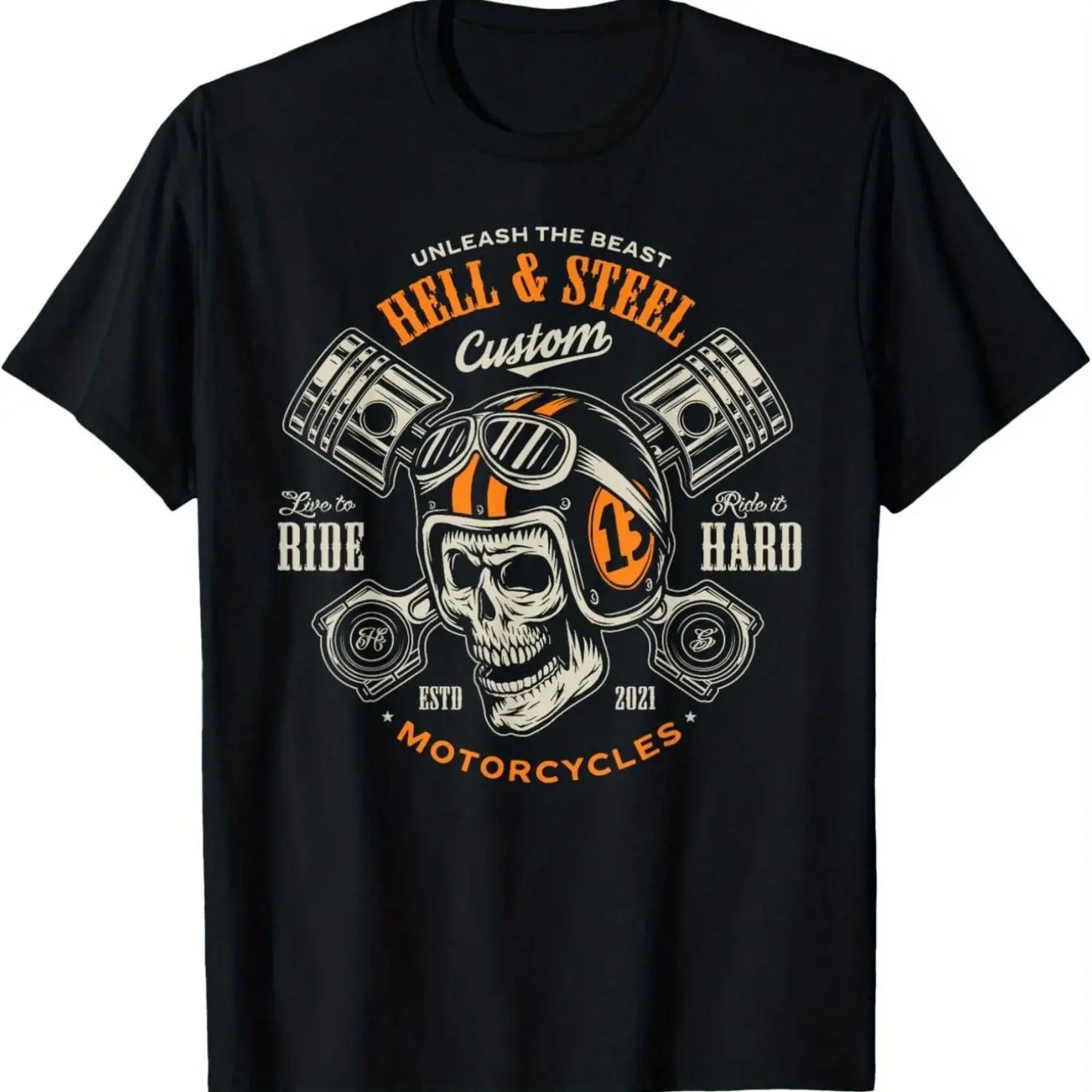 Hell & Steel Custom Motorcycle T-Shirt