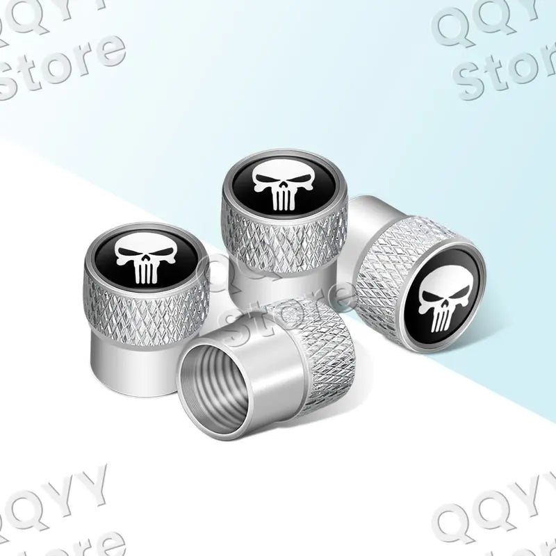 Universal 4pcs Metal Skull Valve Caps