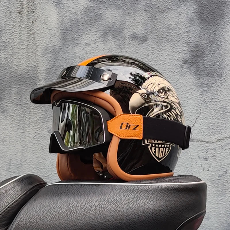 Retro Fire Motorcycle Helmet