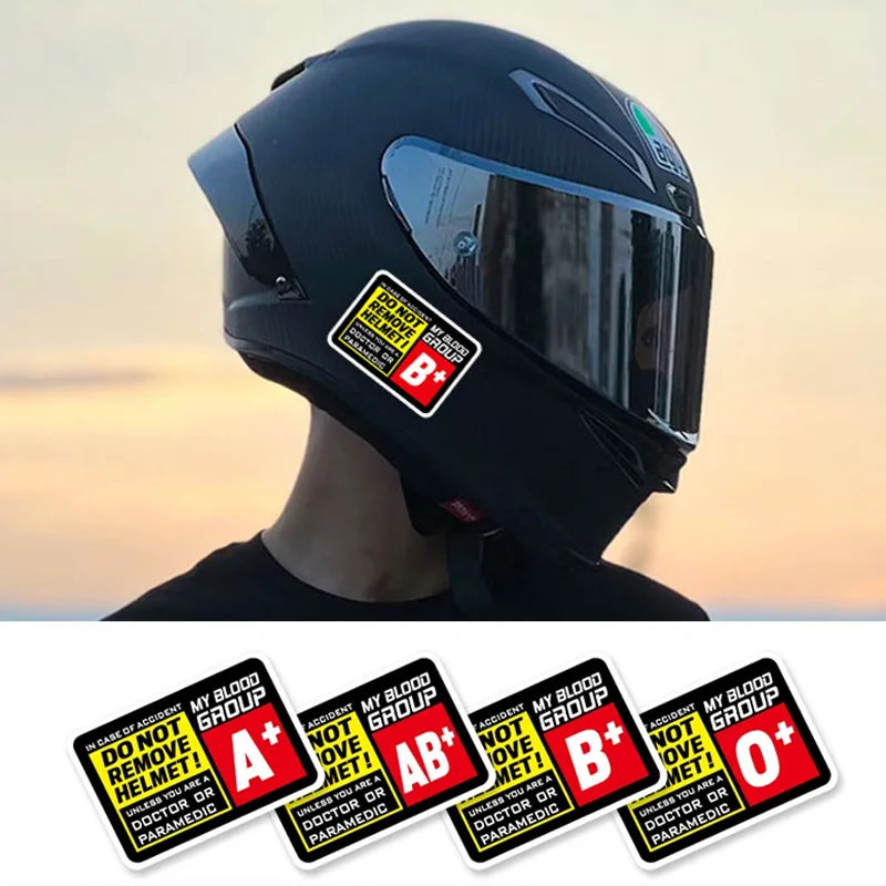 Blood Type Race Helmet Sticker