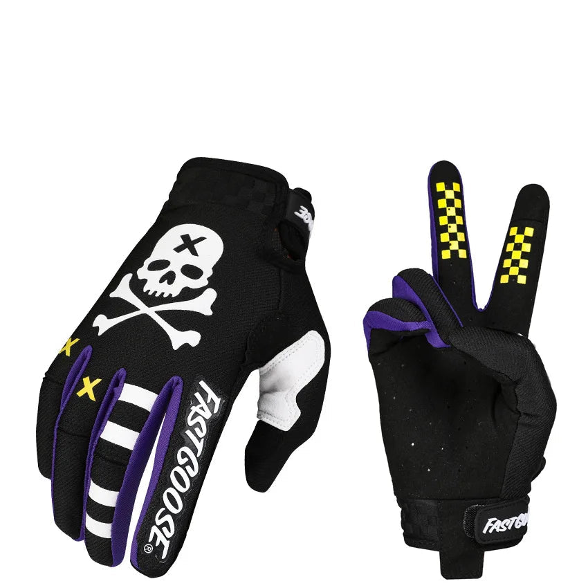 قفازات ركوب الدراجات بجمجمة كاملة الأصابع