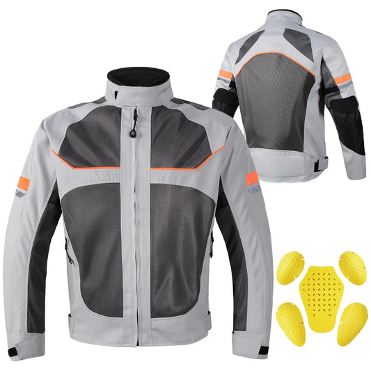 Breathable Motorcycle Jacket - Protective Pads