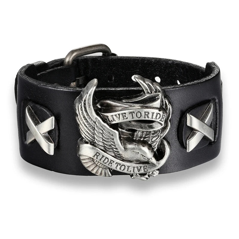 Bracciale in pelle dal vivo per cavalcare