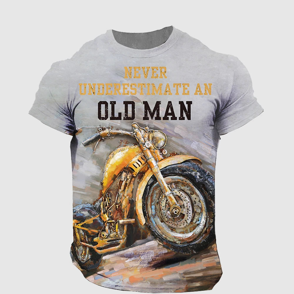 “Never Underestimate an Old Man” Motorcycle T-Shirt