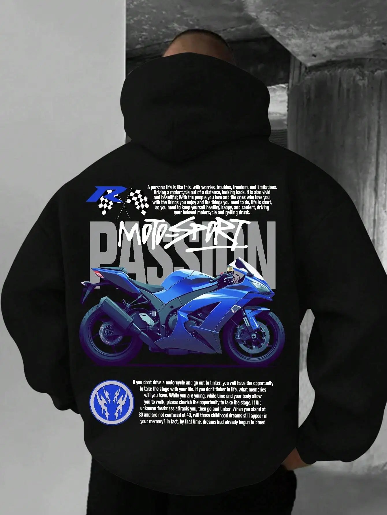 Motorcyclist Hoodie Men