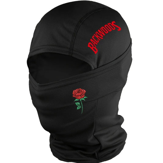 Cagoule imprimée rose – Masque intégral coupe-vent pour sports de plein air