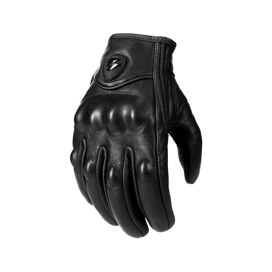 Guantes de cuero de moto con pantalla táctil