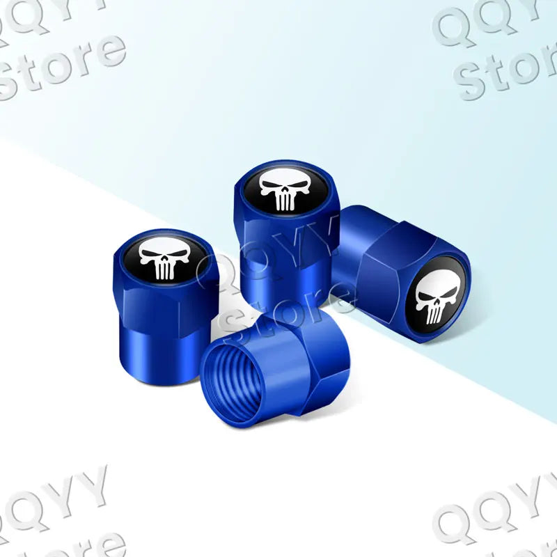 Universal 4pcs Metal Skull Valve Caps