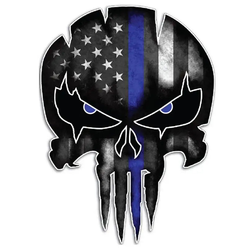 Punisher Skull Thin Blue Line Decal