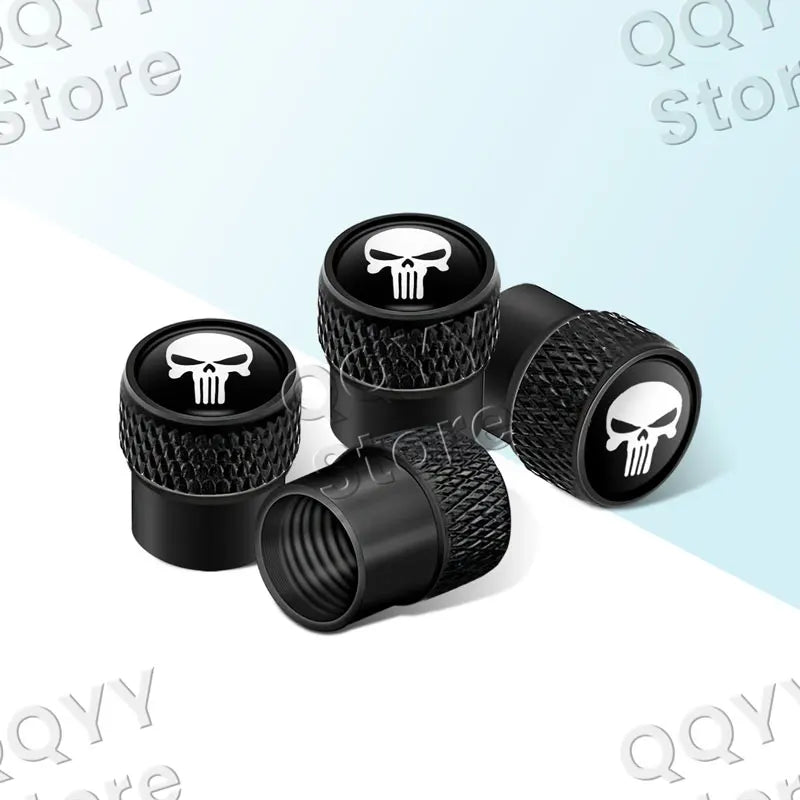 Universal 4pcs Metal Skull Valve Caps