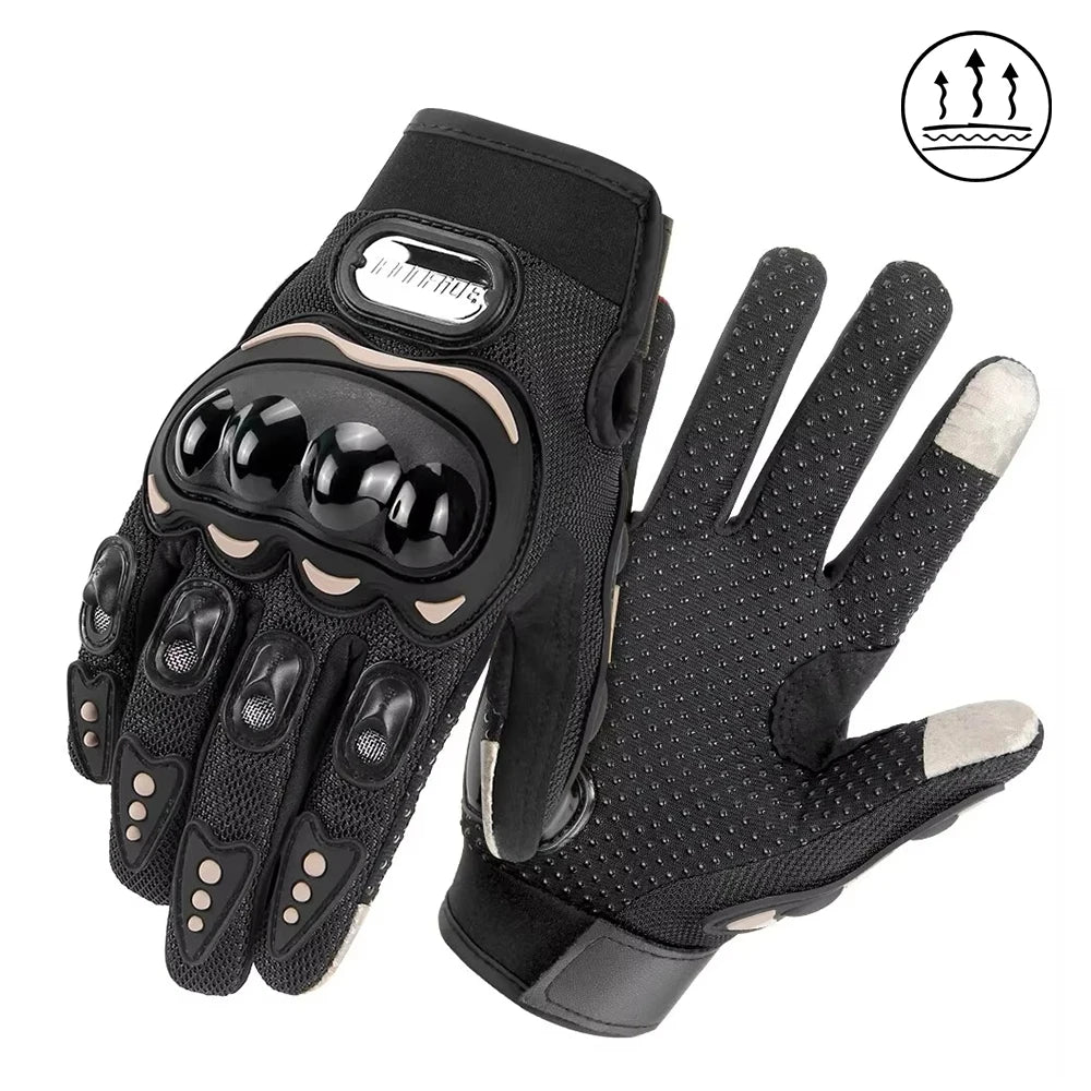 Yellow Leather Motorcycle Gloves