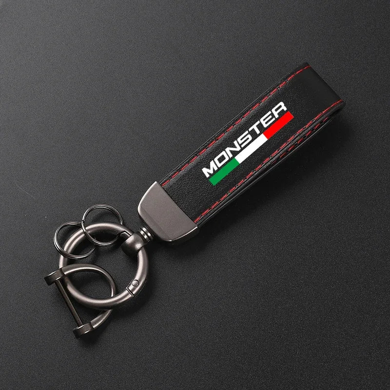 Suede Leather Monster Keychain