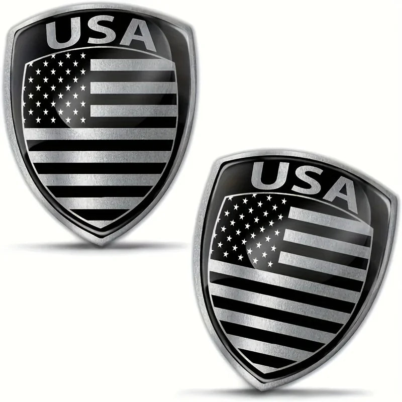 USA Shield Metal Decal