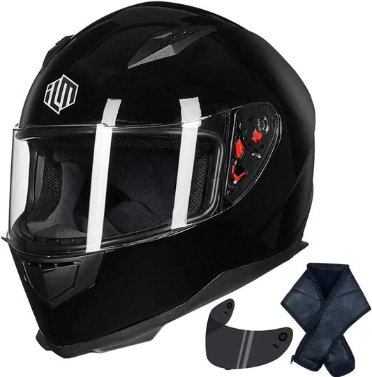 Vollge Gesicht Total Black Helm
