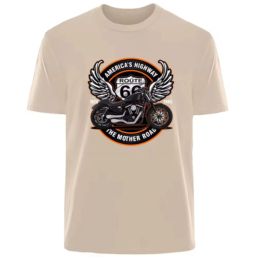 الولايات المتحدة الطريق 66 تي شيرت دراجة نارية