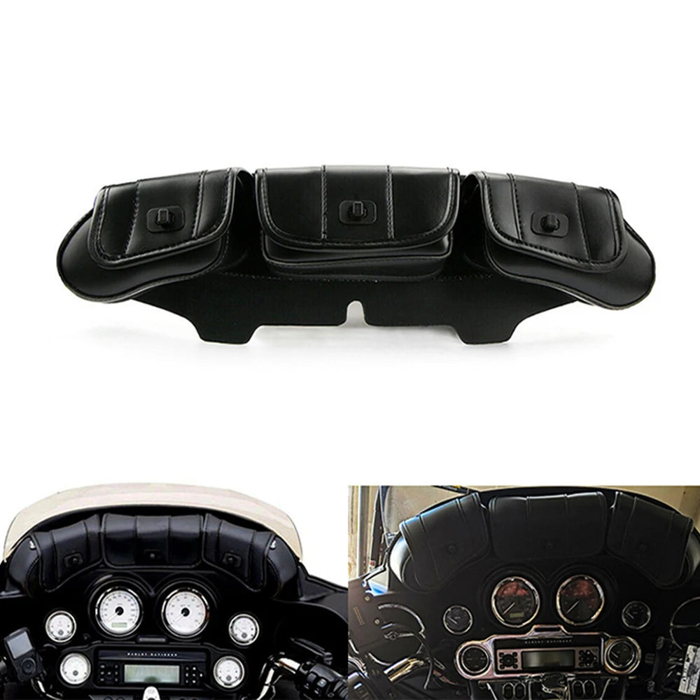 Motorcycle 3-Pocket Windshield Bag