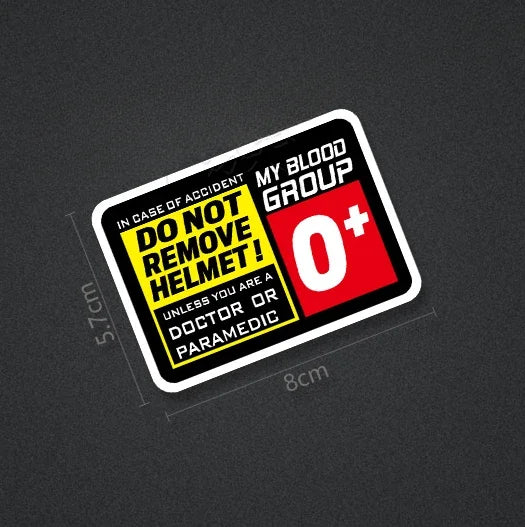 Blood Type Race Helmet Sticker