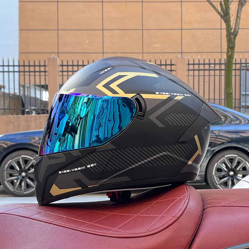 Full Face Motorcycle Helmet with Dual Lens