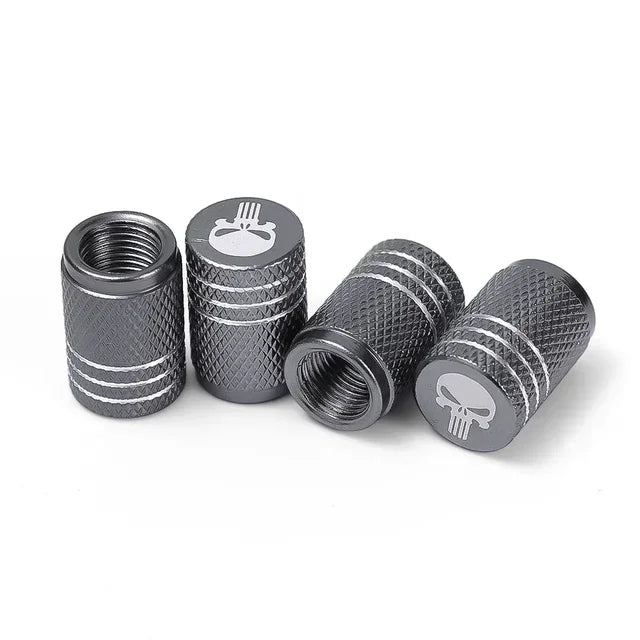 Skull Motif Tire Valve Stem Caps