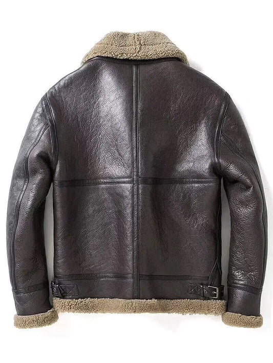 Vintage Aviator Shearling Lederjacke