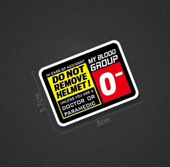 Blood Type Race Helmet Sticker
