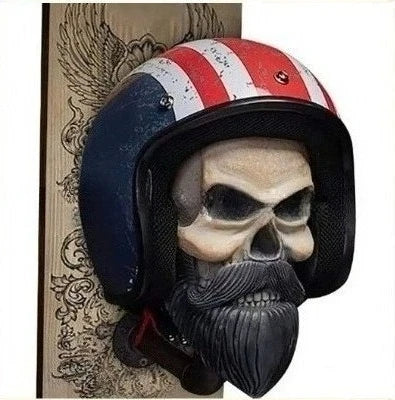 Decoración de la pared del soporte del casco del cráneo