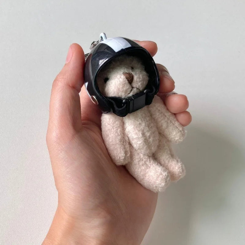 Cute Helmet Bear Keychain