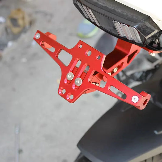 Support de plaque d'immatriculation à moto réglable