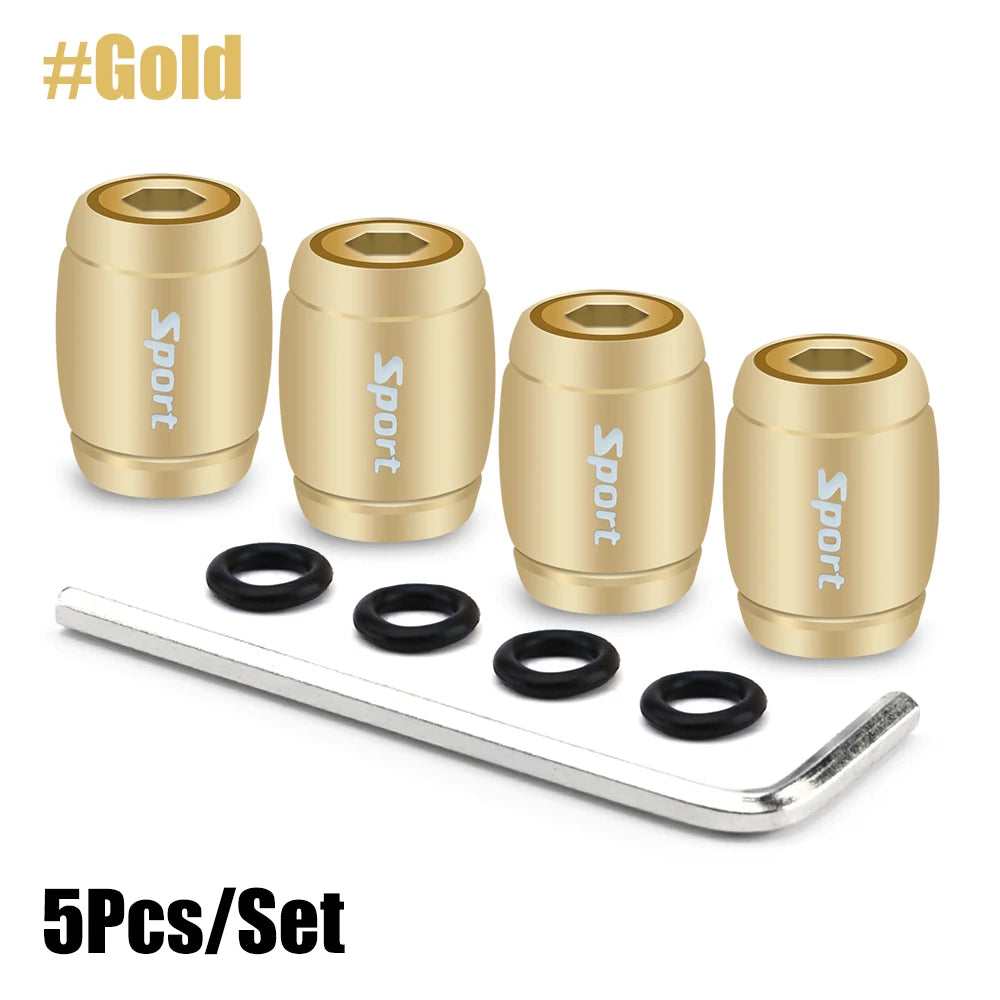 4 Pcs Sport Metallic Valve Caps