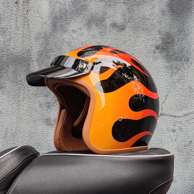 Retro Fire Motorcycle Helmet