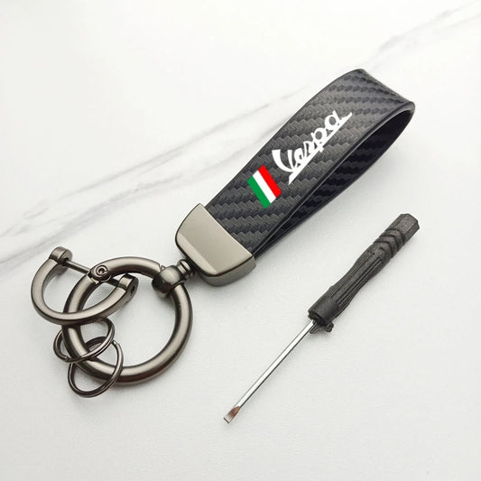Vespa Leather Keychain