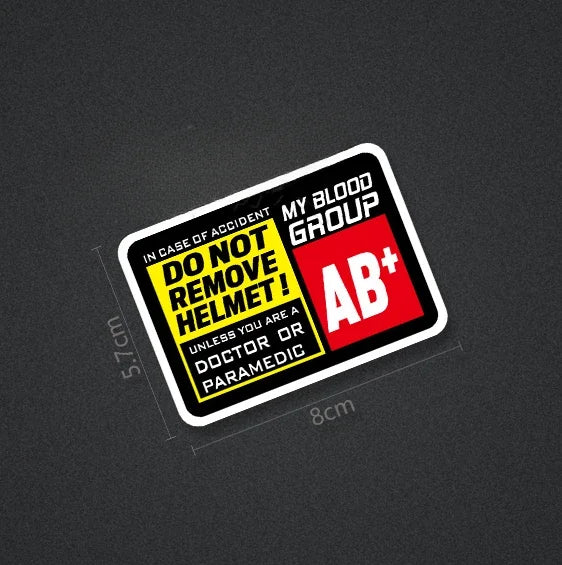 Blood Type Race Helmet Sticker