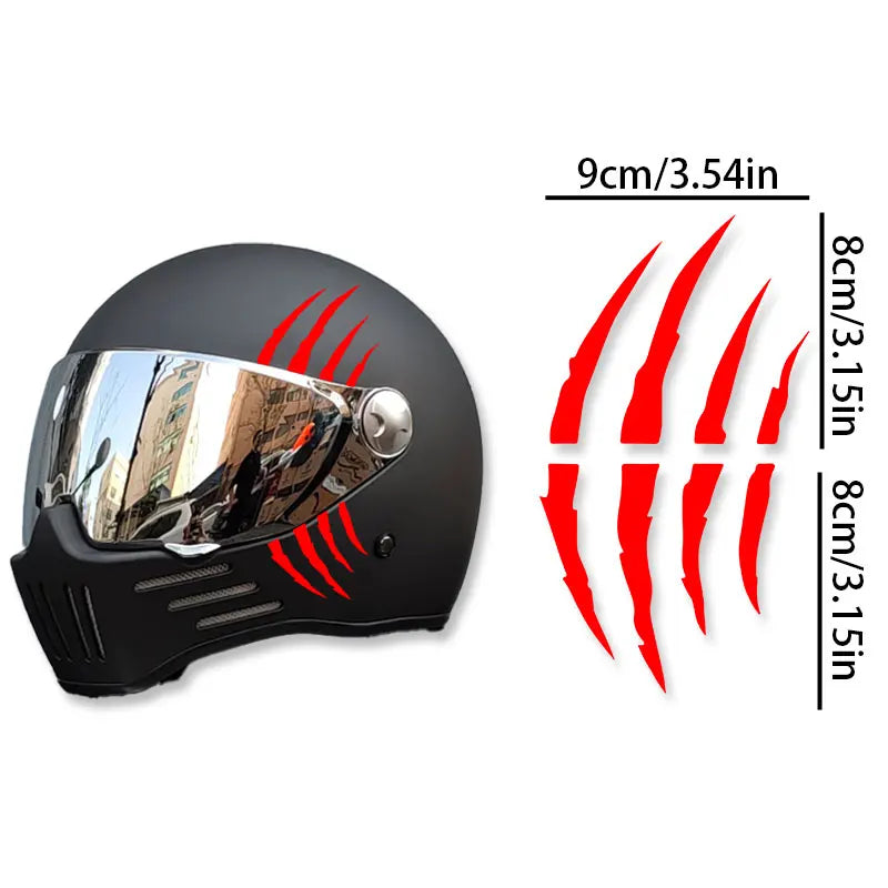 Motorcycle Helmet Claw Mark Sticker