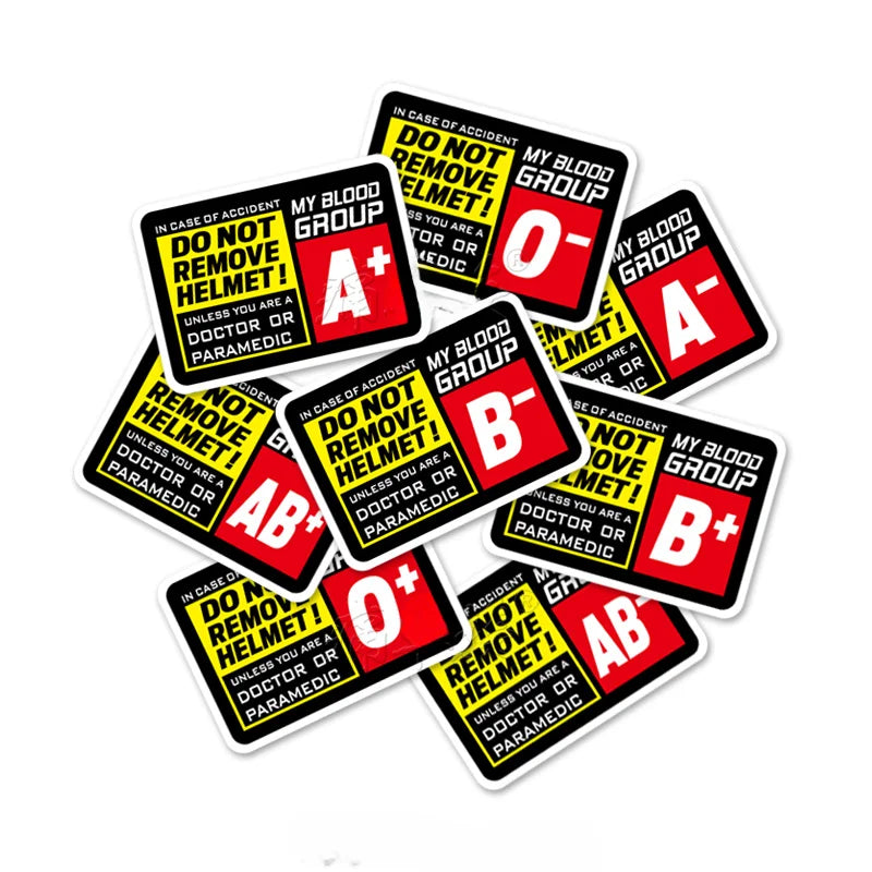 Blood Type Race Helmet Sticker