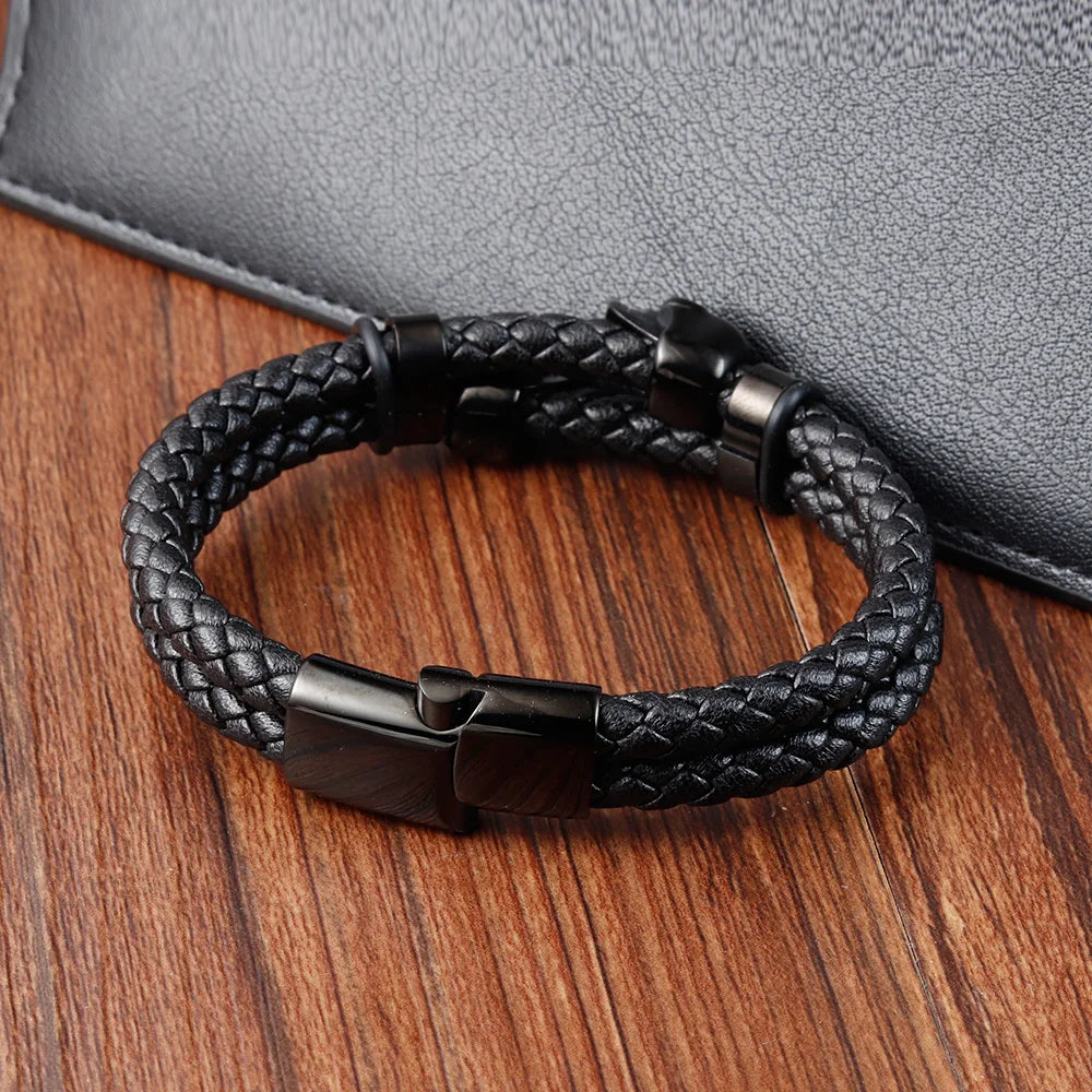 Bracciale di cranio in pelle per motociclisti
