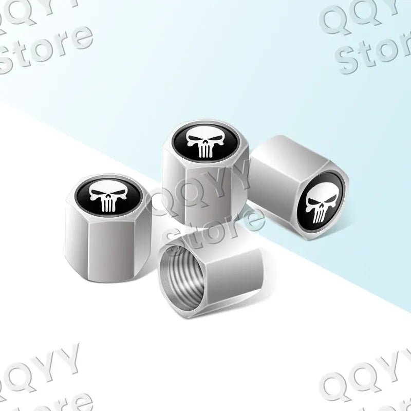 Universal 4pcs Metal Skull Valve Caps