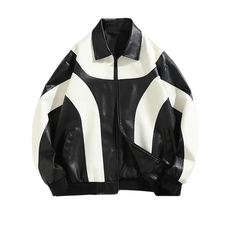 Men’s Faux Leather Padded Windbreaker