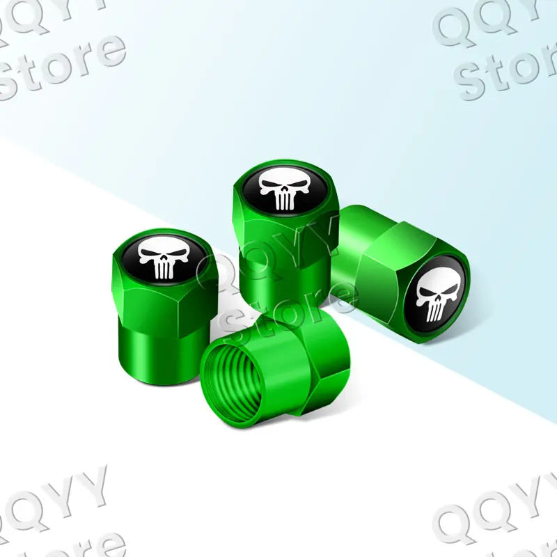 Universal 4pcs Metal Skull Valve Caps